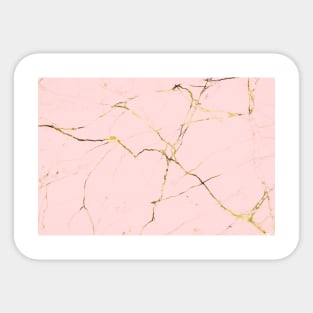 Pink and gold marble background Sticker